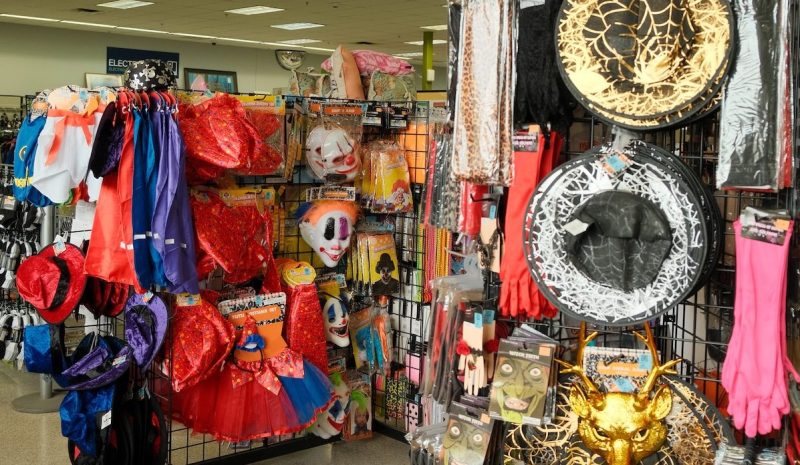 A thrift store's Halloween items