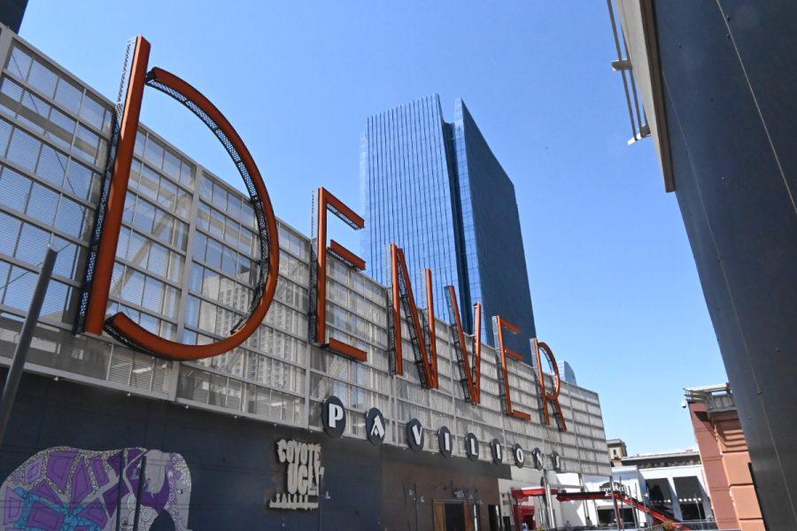 A sign reading Denver Pavilions