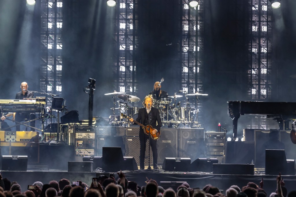 Paul McCartney performing live at Coors Field in Denver, Colorado, on Saturday, October 11, 2025.