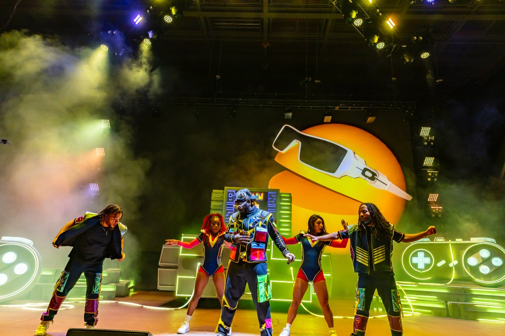T-Pain performing on stage at Red Rocks on Wednesday, October 29.