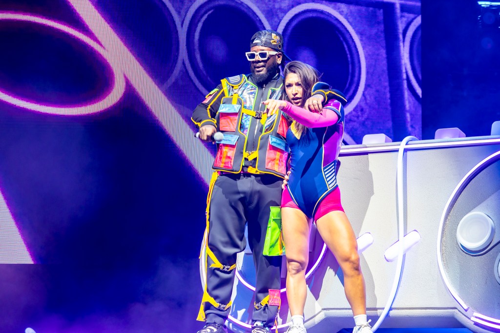 T-Pain performing on stage at Red Rocks on Wednesday, October 29.