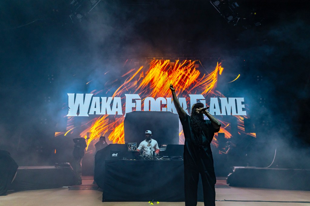 Waka Flocka Flame performing live on stage at Red Rocks on Wednesday, October 29.
