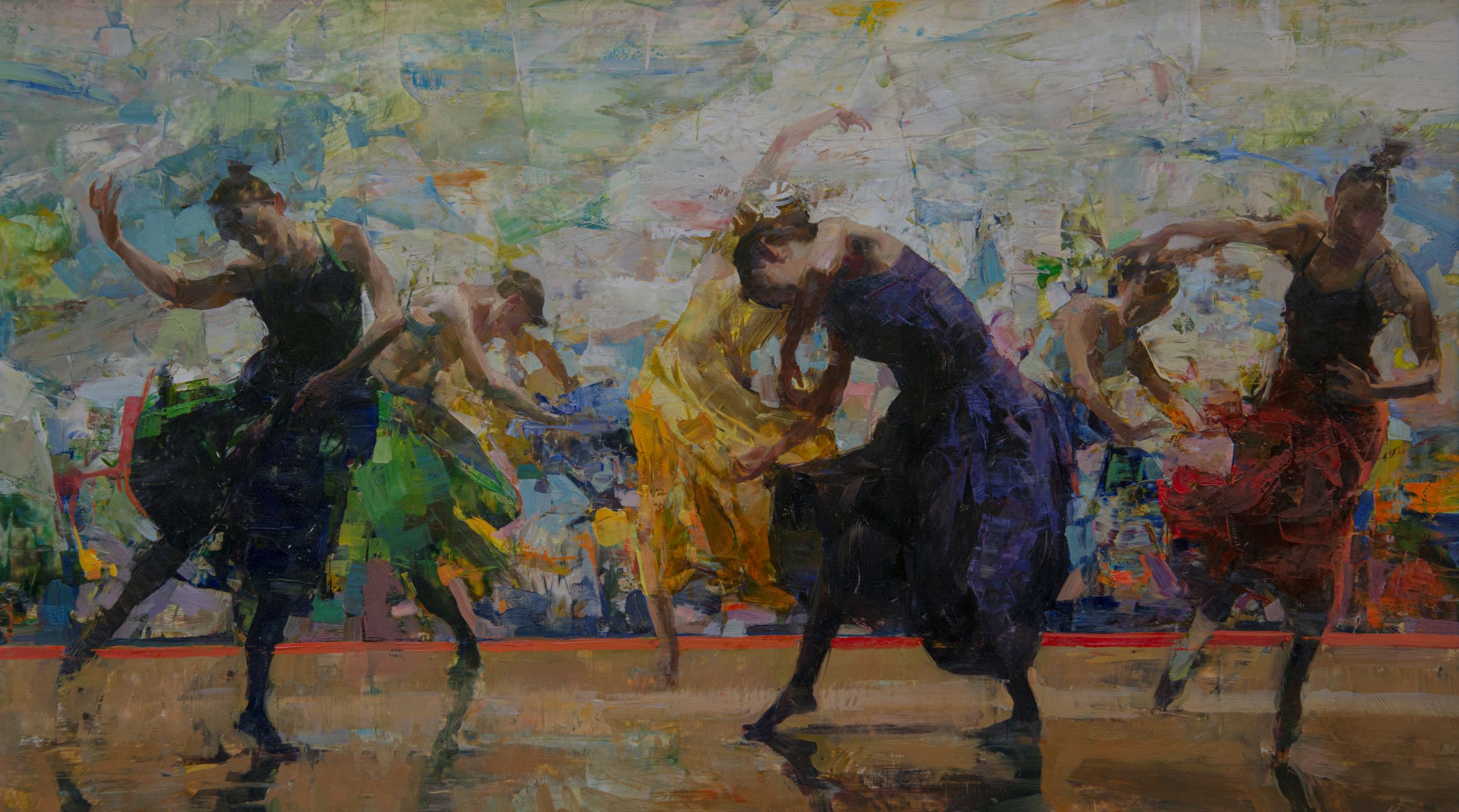 a painting of people dancing