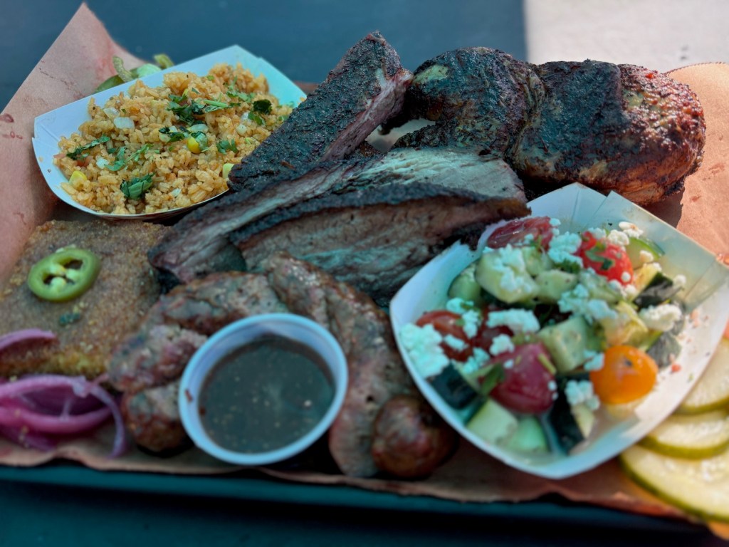 a platter of BBQ