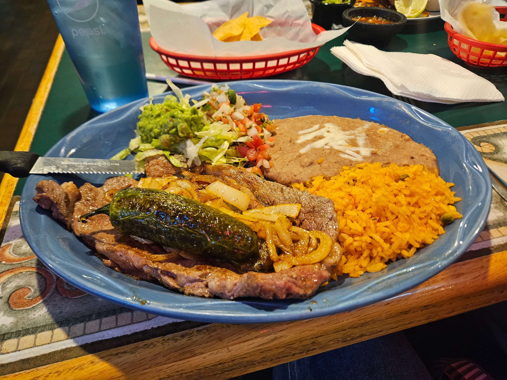 a plate of carne asada