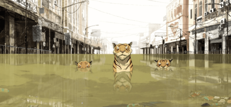 Still from short film Wade by Kalp Sangvi and Upamanyu Bhattacharrya, which will screen at ASIFA International Animation Day. 