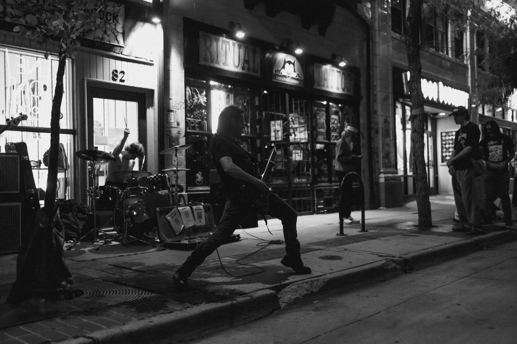 Insipidus busking on the street.