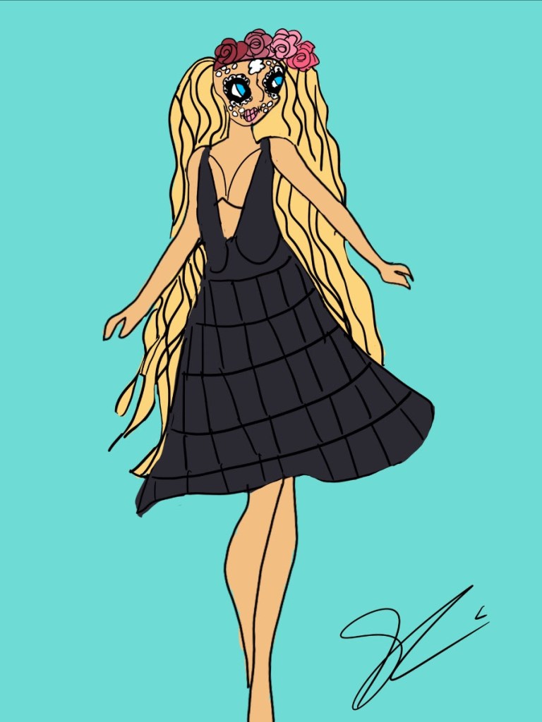 A digital art of a woman