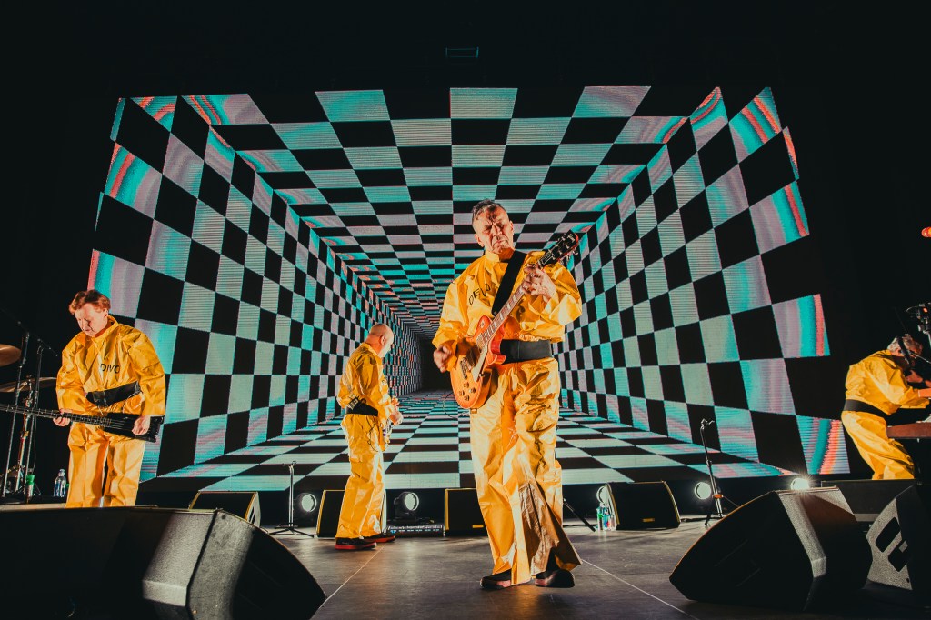 DEVO on stage at Mission Ballroom performing live on Thursday, November, 13.