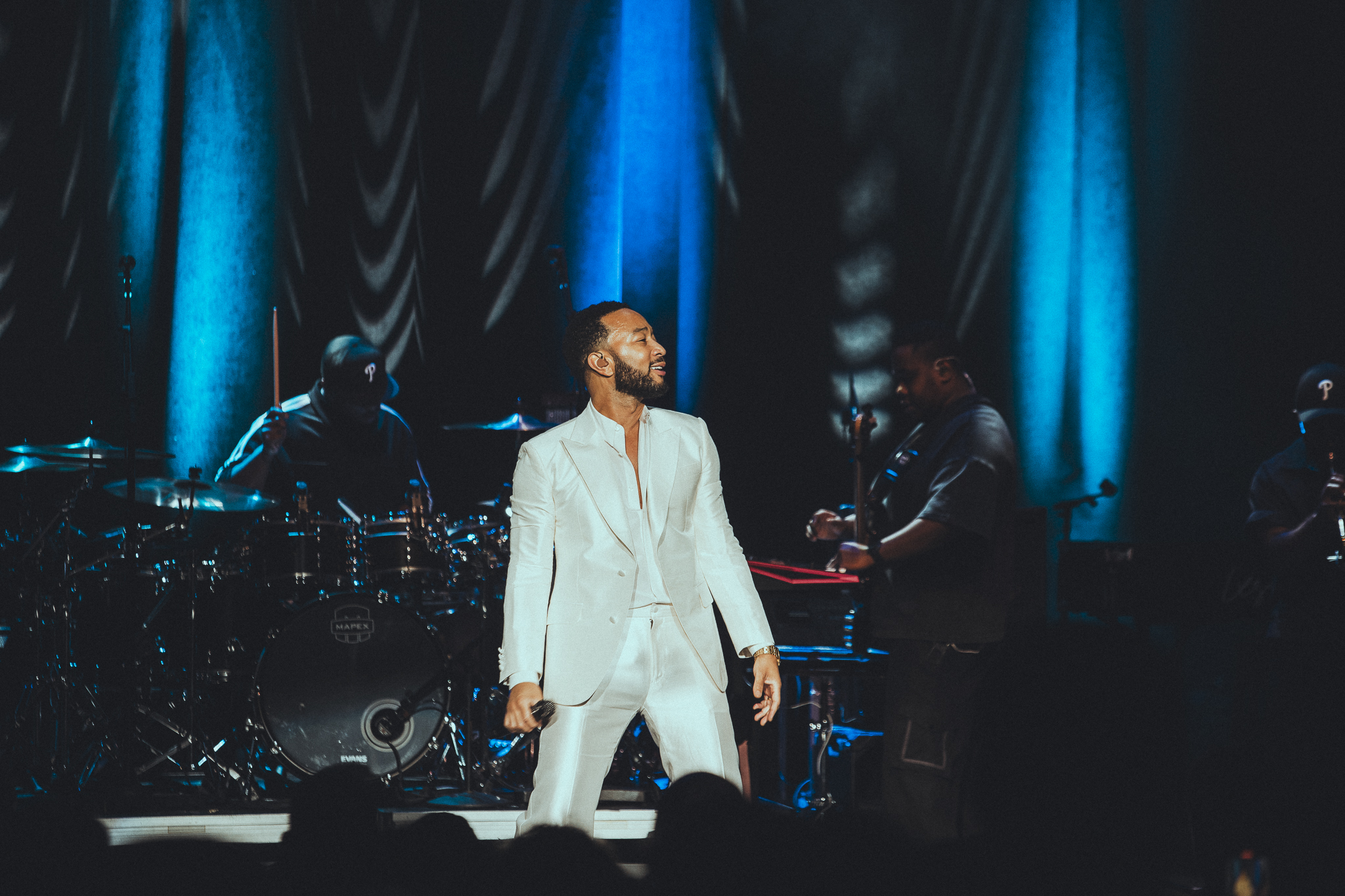 John Legend performing on stage at the Paramount Theatre on Wednesday, November 19.