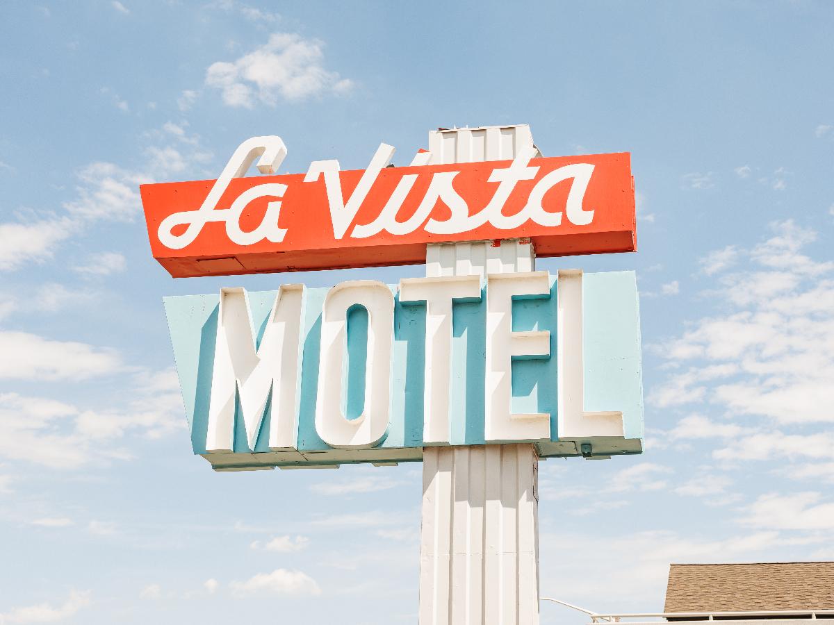 retro motel sign