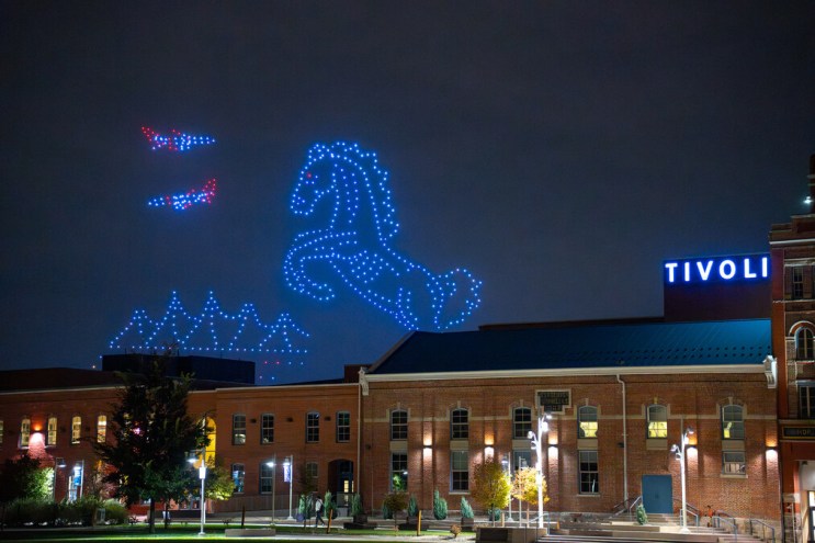 light show with horse