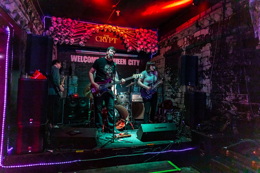 Denver local band Broken Record performs live at The Crypt on December 29.