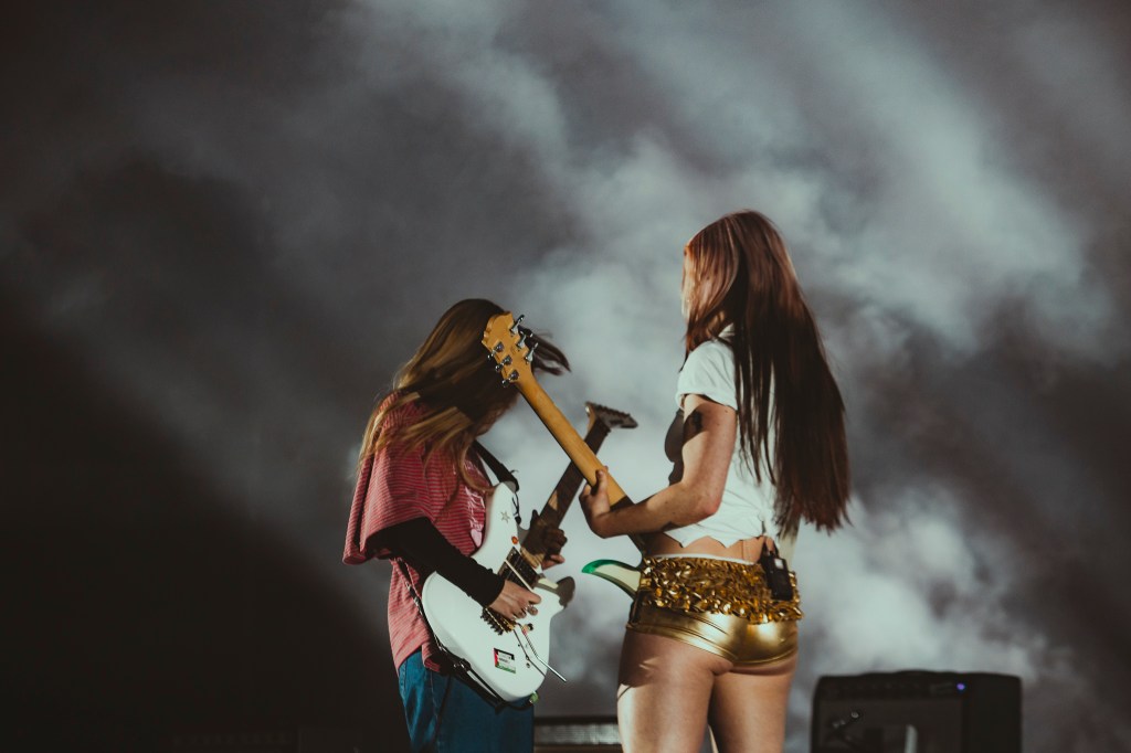 Wet Leg on stage at Mission Ballroom in Denver, Colorado.