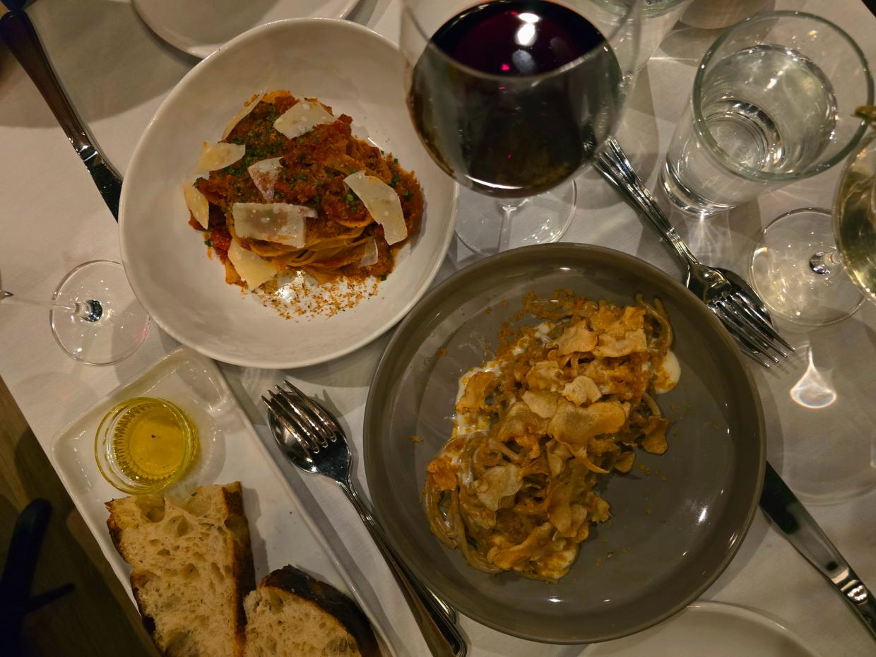 pasta on plates