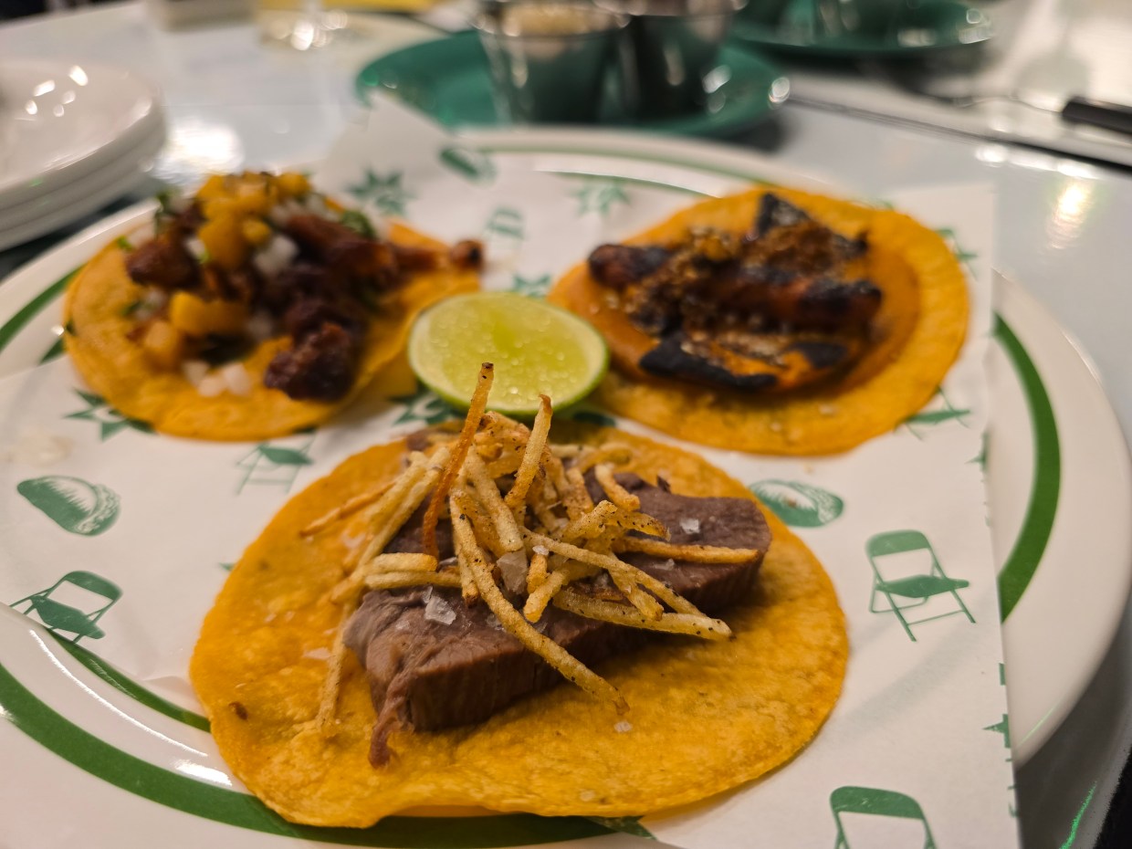 three tacos on a plate