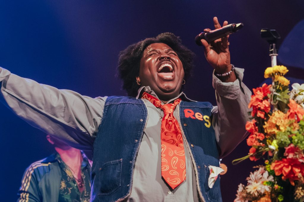 Man singing with a mic