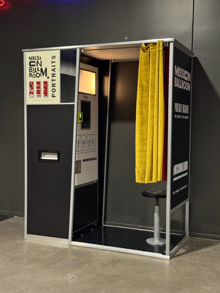 Vintage photo booth at Mission Ballroom.