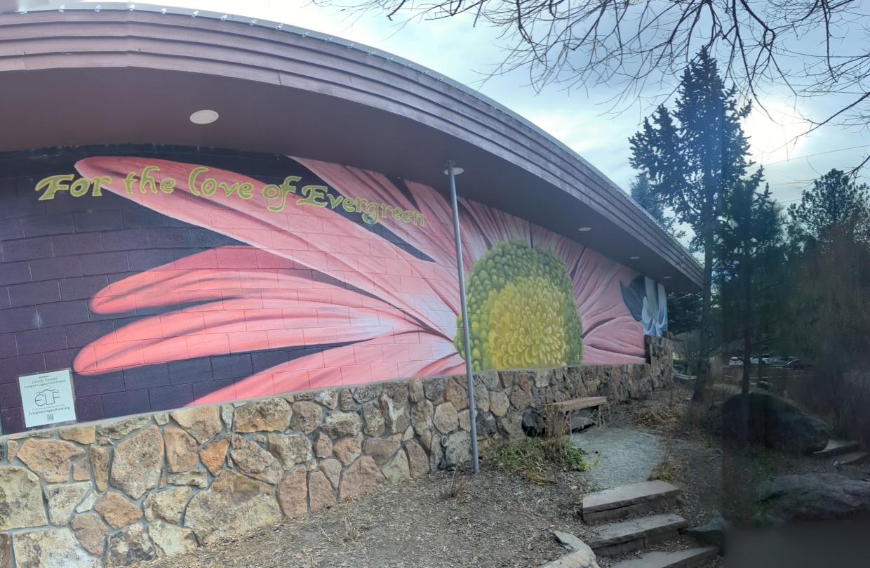 A mural of a flower