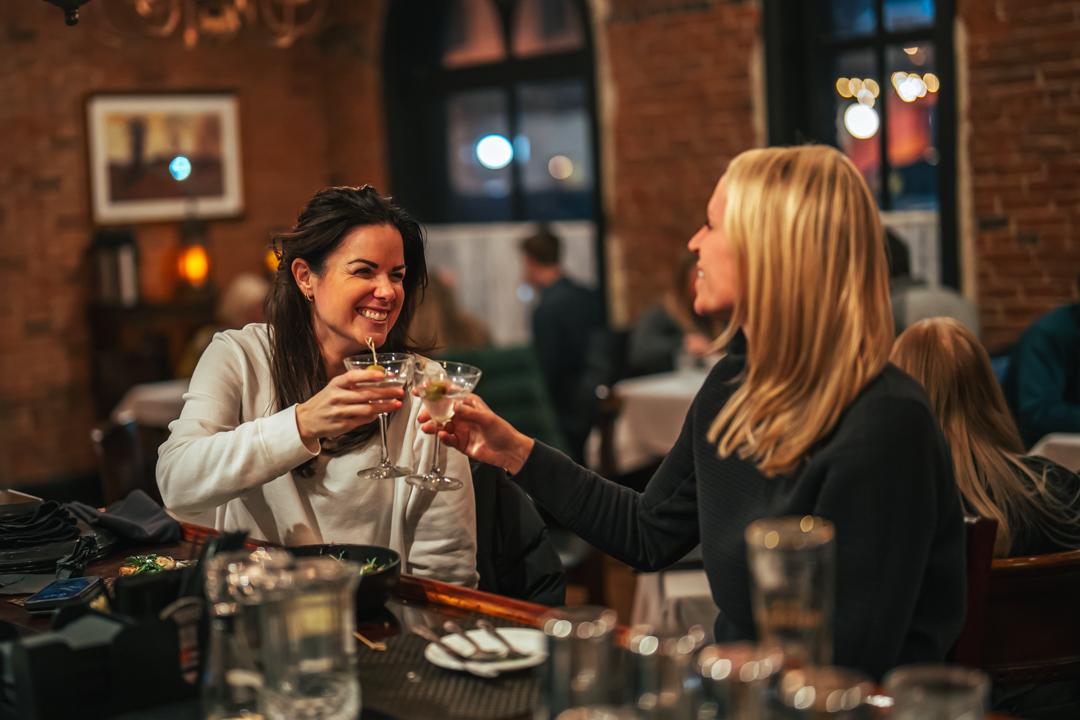 women toasting
