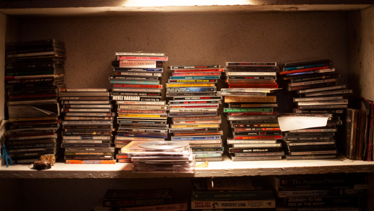 cassette tapes stacked up