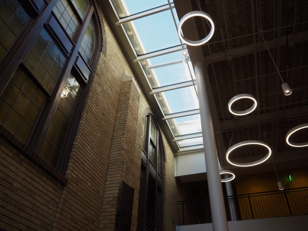 A sky light between two buildings