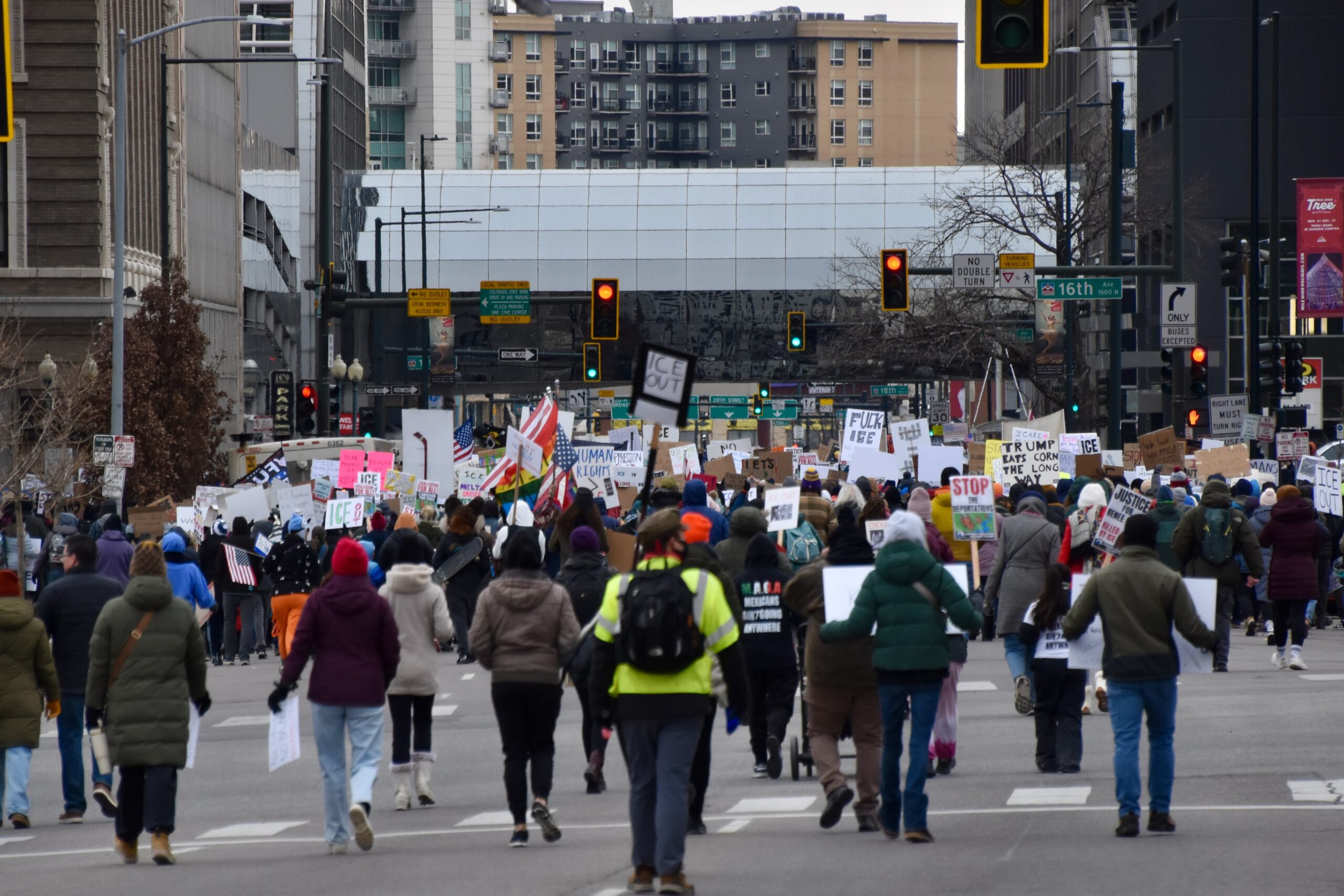denver protesters march downtown