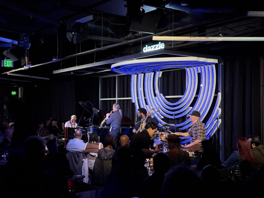jazz musicians performing at an indoor venue