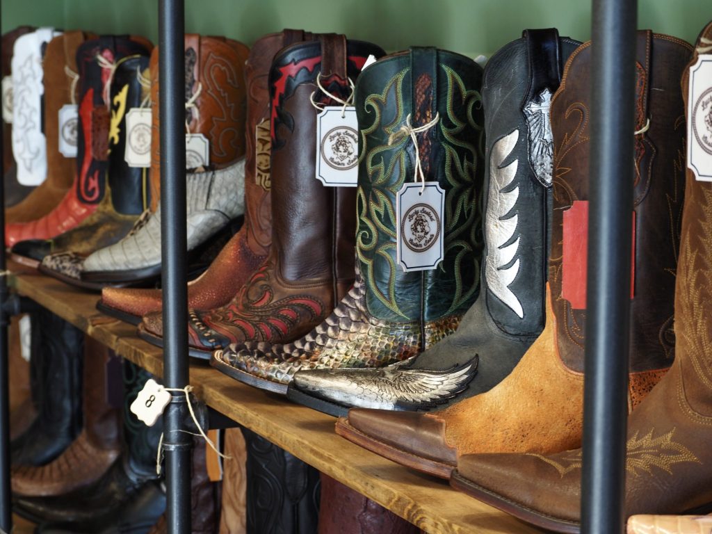 Cowboy boots with colorful designs