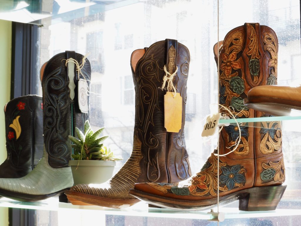 cowboy boots with a floral design