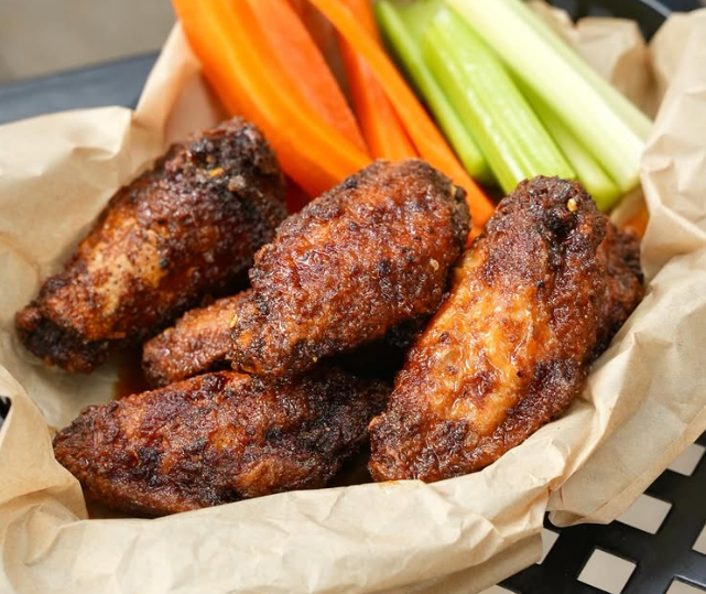 chicken wings in a basket