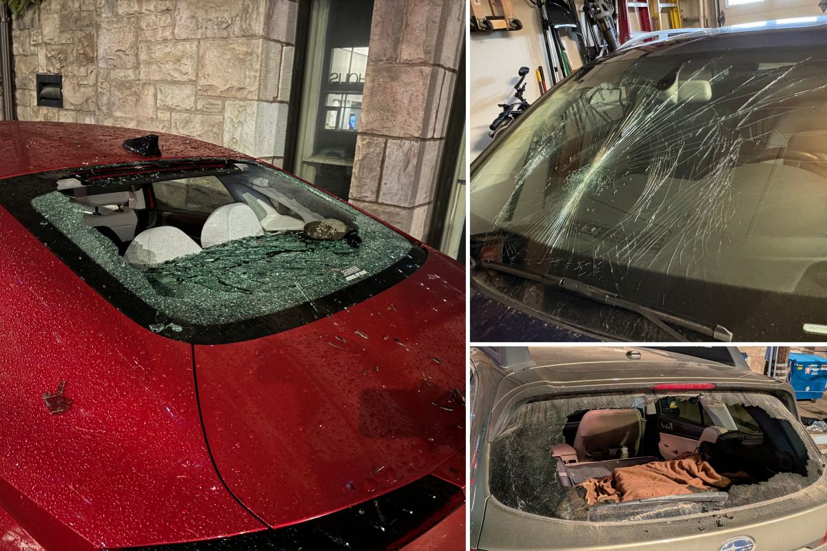 broken windshields in downtown denver