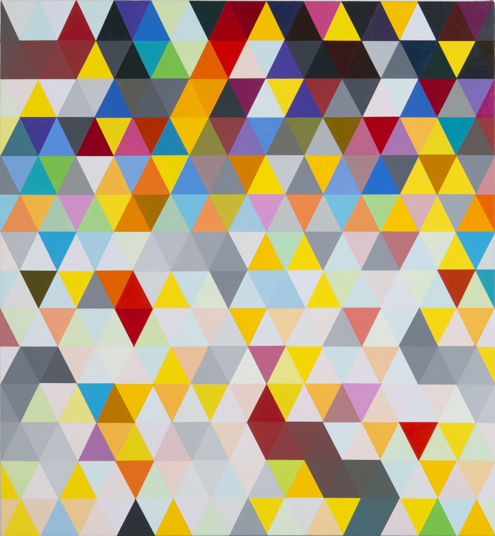 A colorful artwork of triangles