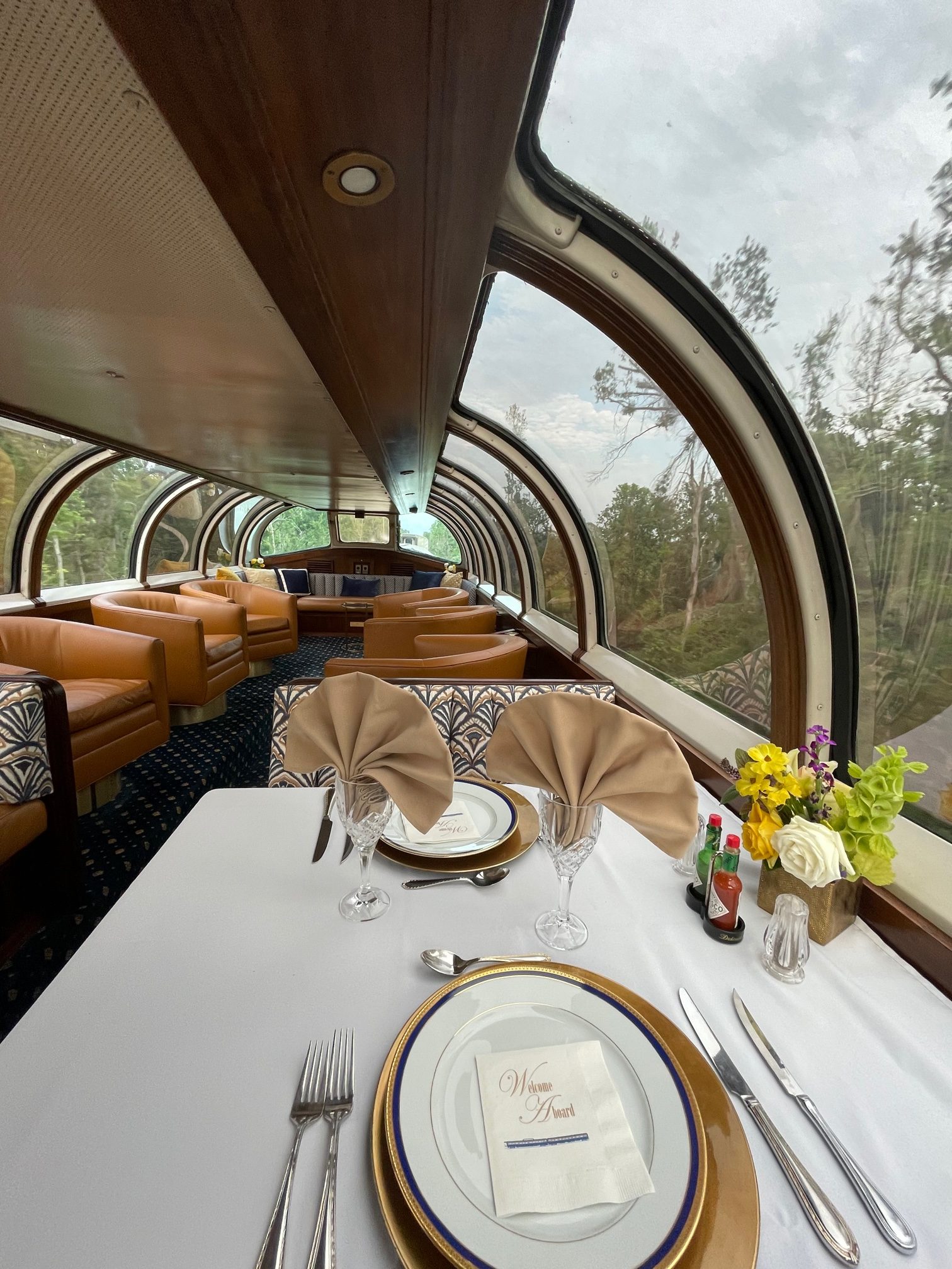 dinner on board a private train