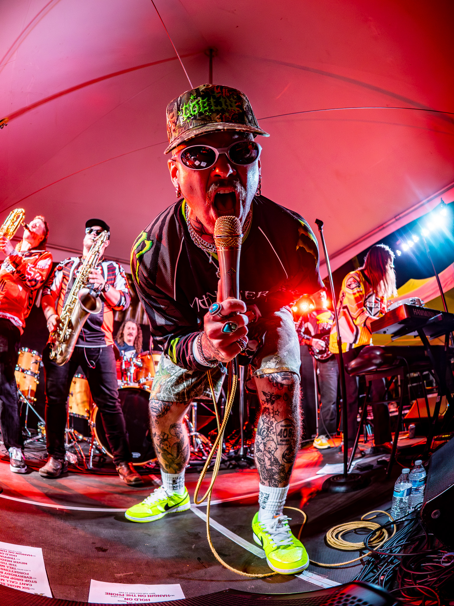 man singing into a microphone