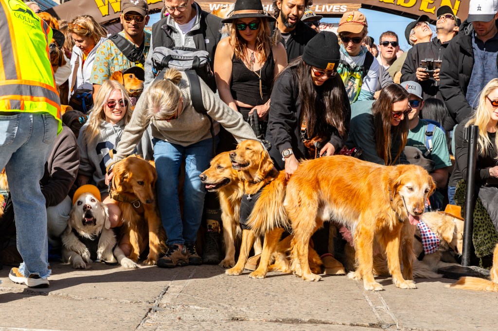 People gather in Downtown Golden, Colorado, for the annual Golden's in Golden.