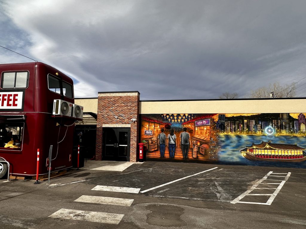 mural on the back of a building