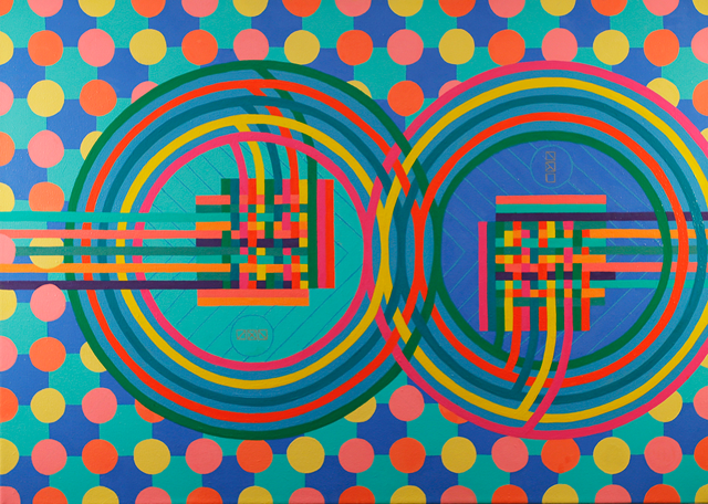 A colorful geometric painting