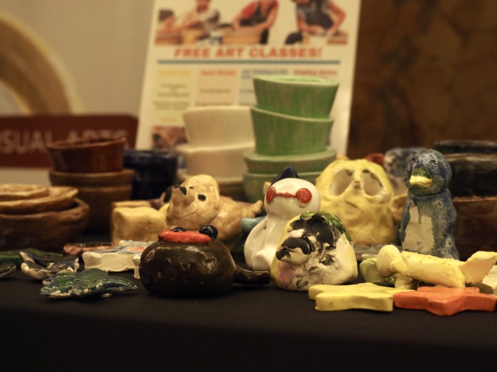 A table of clay figures