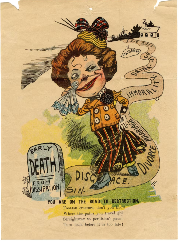 Vinegar valentine sheet titled "You are on the Road to Destruction."