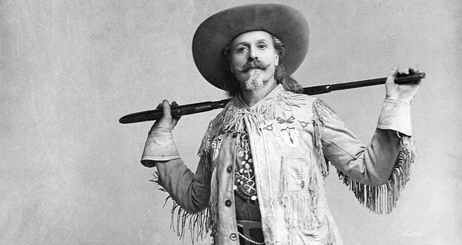 buffalo bill, old west legend, in fancy outfit.