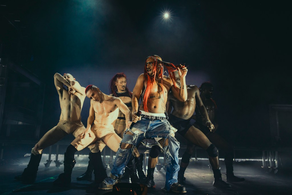 FKA Twigs stage performers take center stage live at the Fillmore Auditorium in Denver, Colorado, on Monday, March 30.