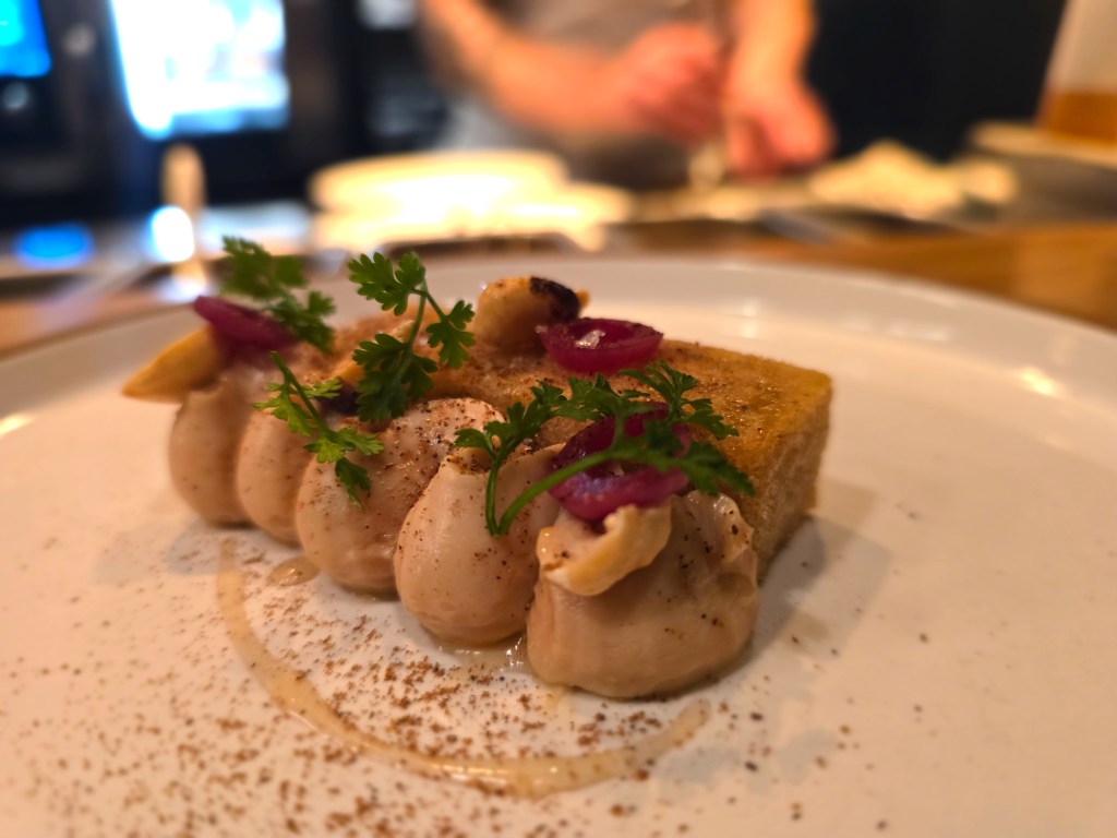 foie gras with hazelnut cake