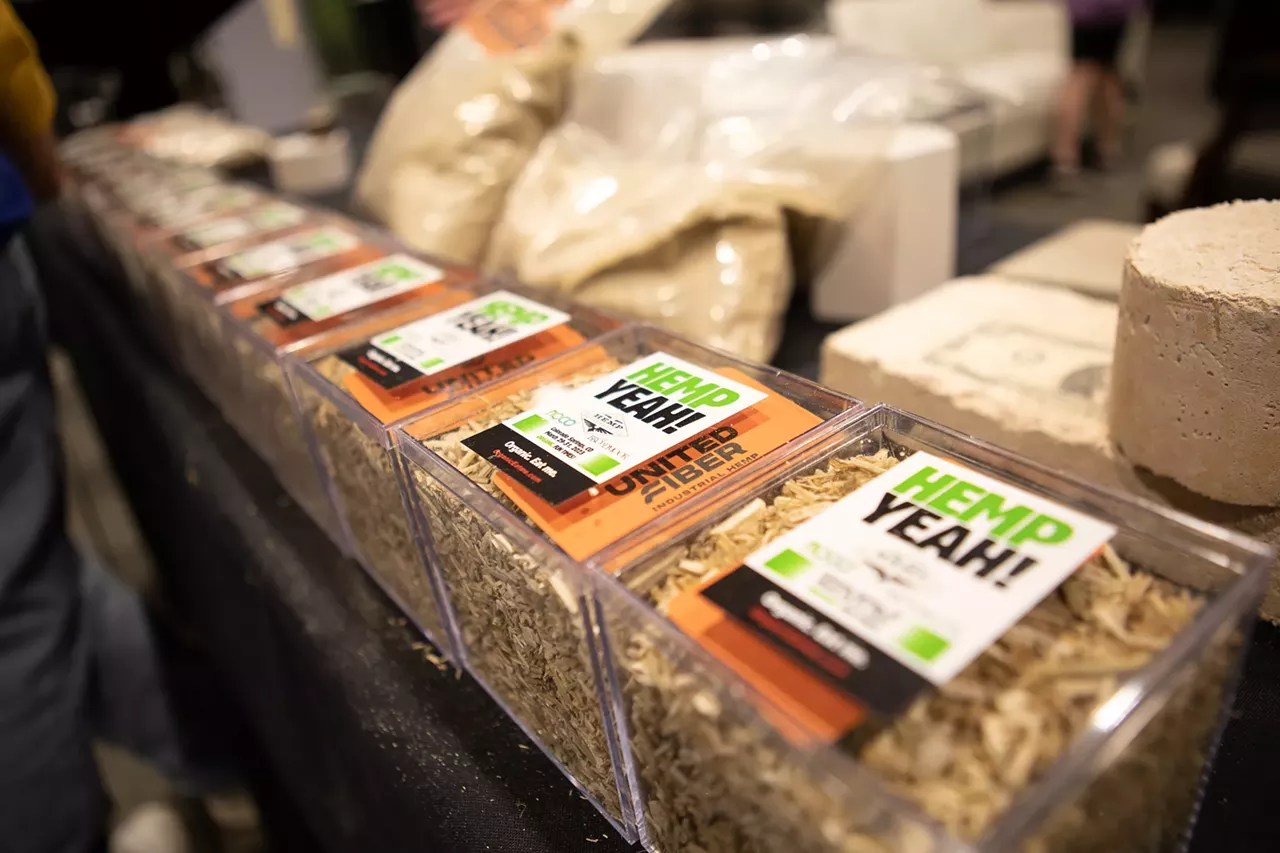 hemp fiber on display at a trade show