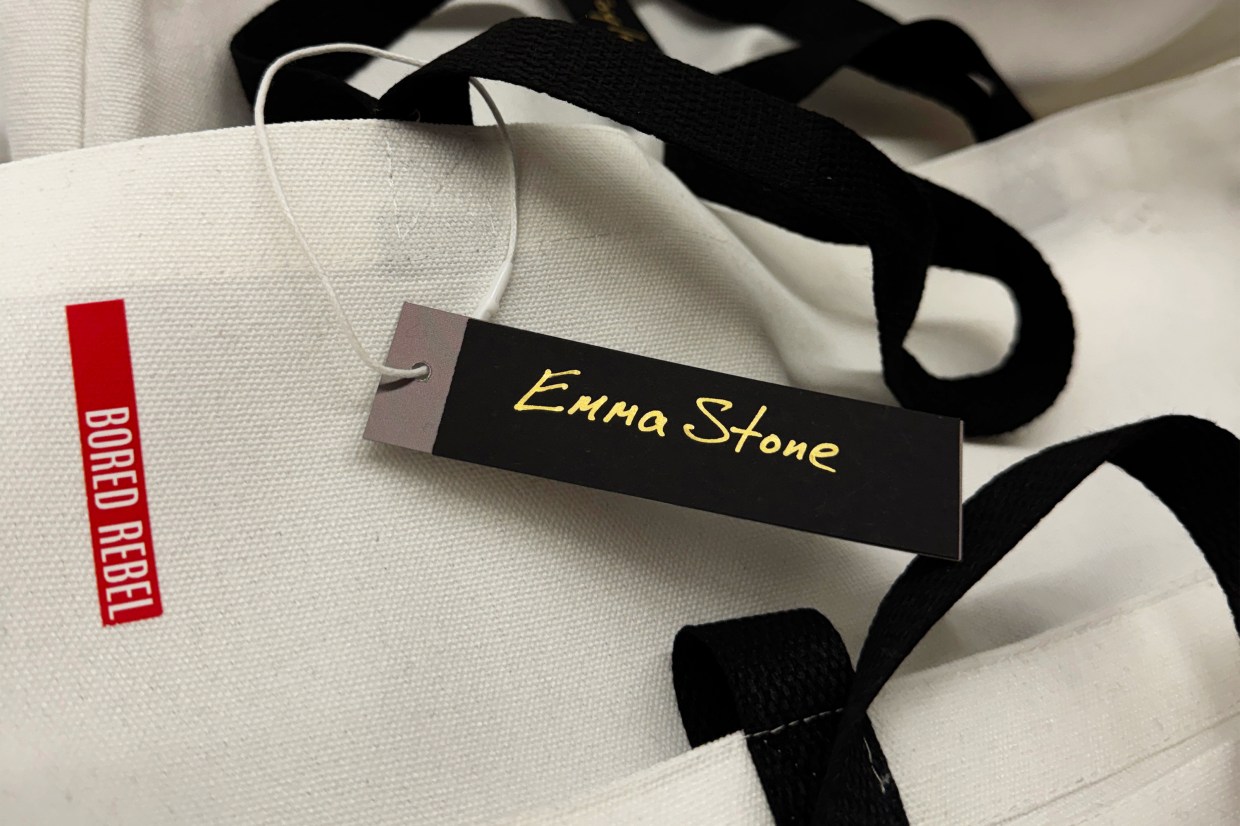 Bag with Emma Stone's name on it
