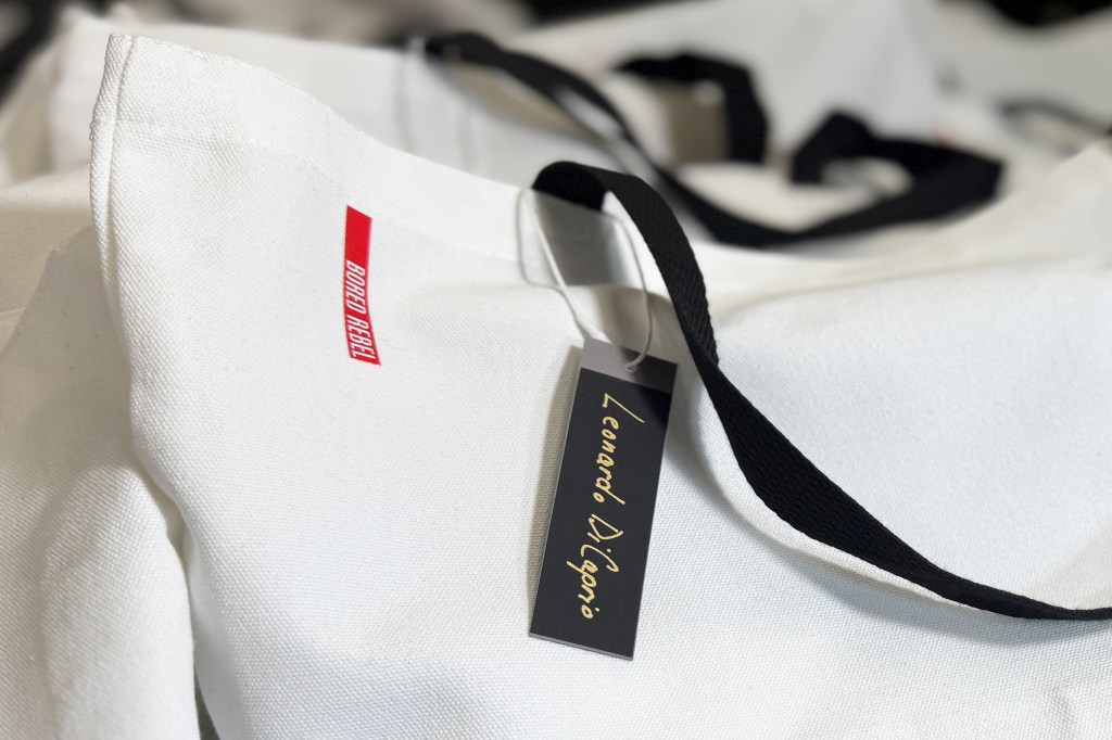 Bag with Leonardo DiCaprio's name on it