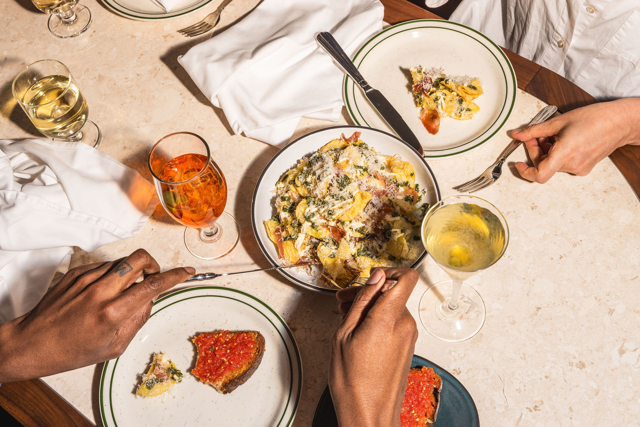 various dishes on a table
