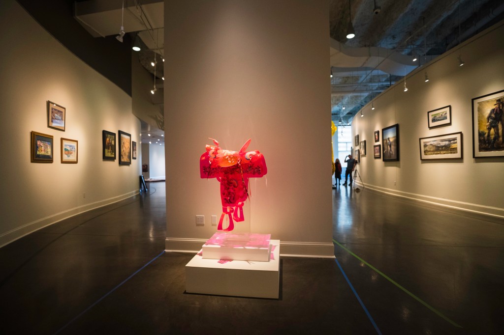The inside of a western exhibit