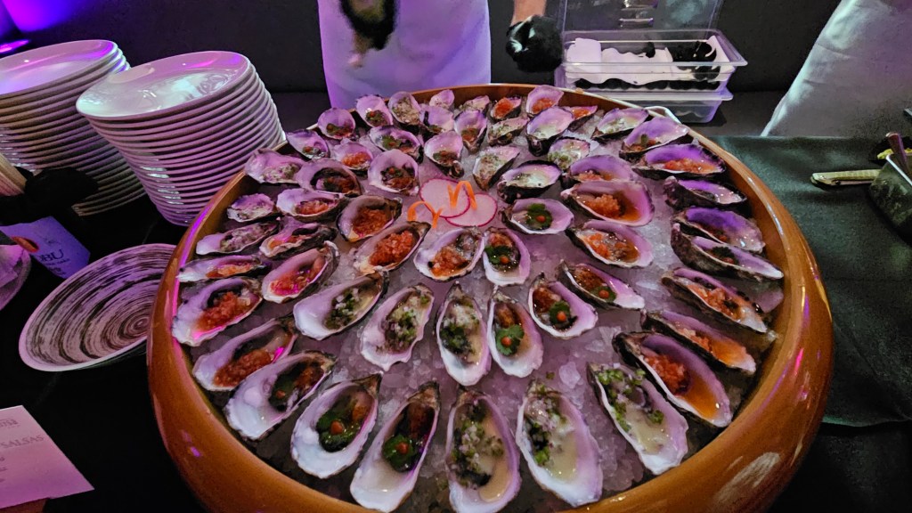 large platter of oysters