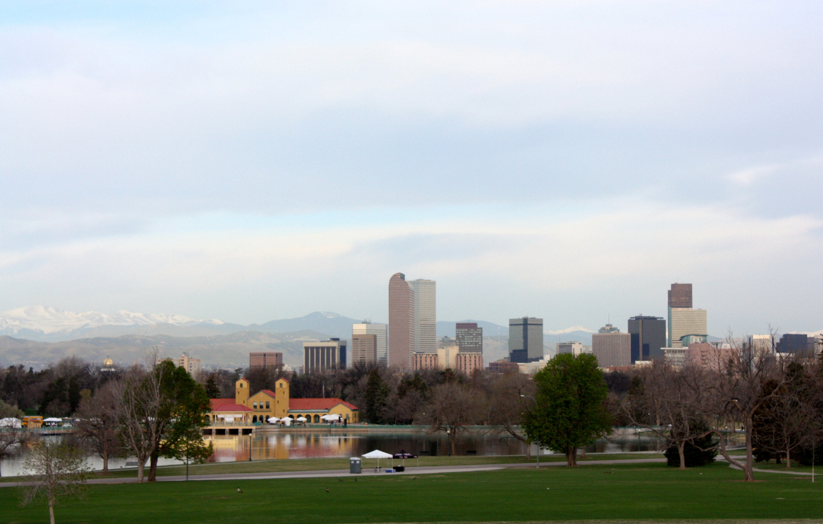 Denver skyline view from city park